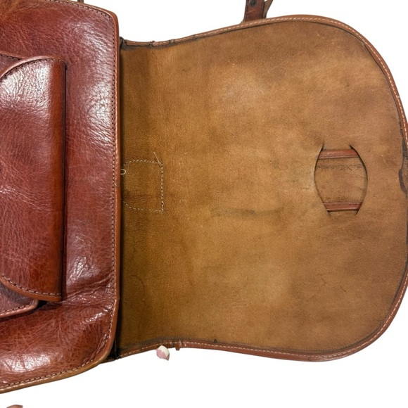 Cuir Vrai Leather Shoulder Bag Handmade in France Vintage - Picture 13 of 13